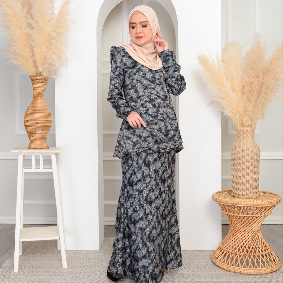 ADULT-ELAINE-KURUNG-BLACK-1.png Elaine Kurung - Black - Image 1