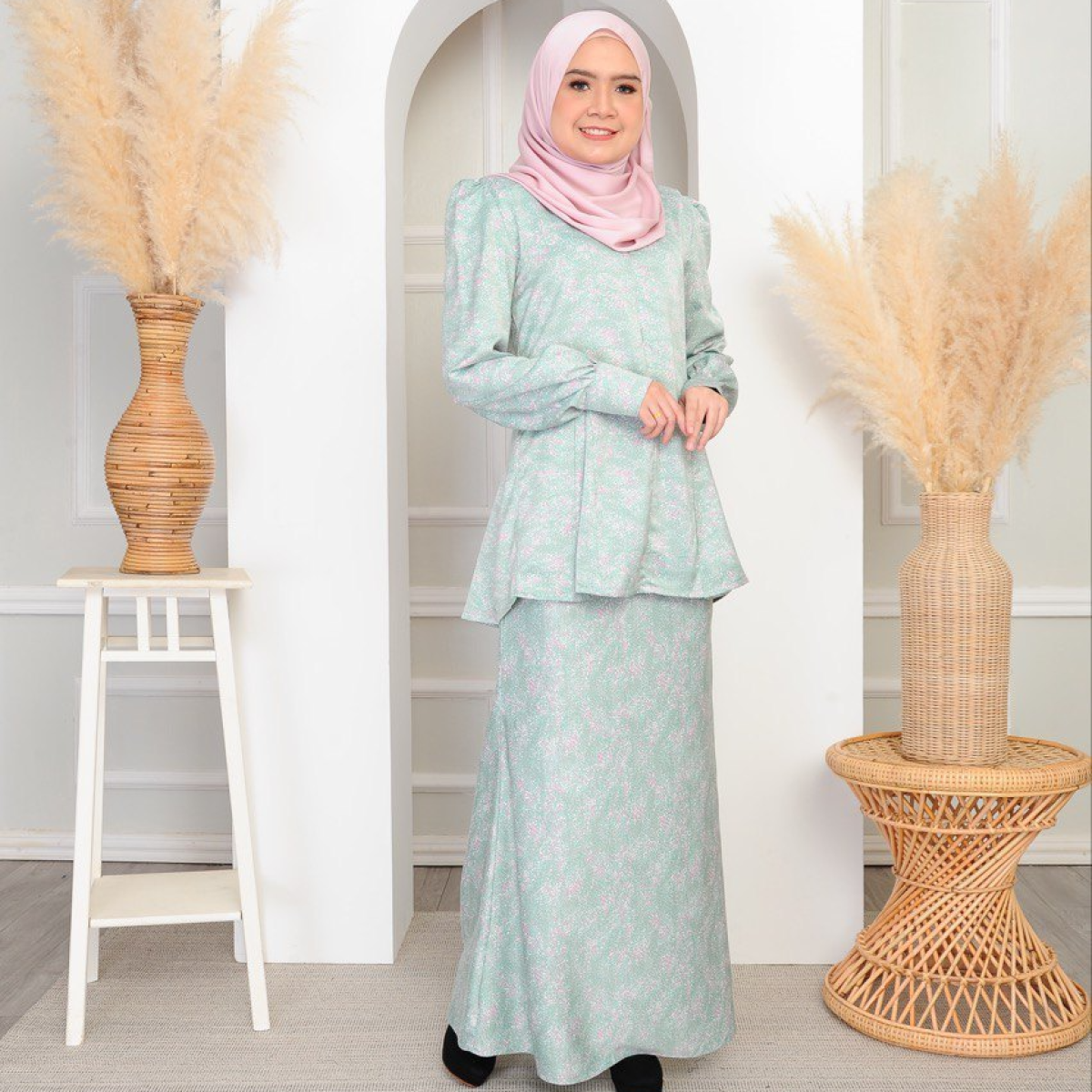 ADULT-ELAINE-KURUNG-MINT-GREEN.png Elaine Kurung - Mint Green - Image 1