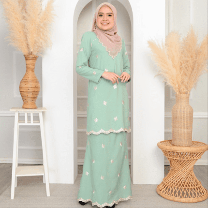 Orked Kurung - Olive Green
