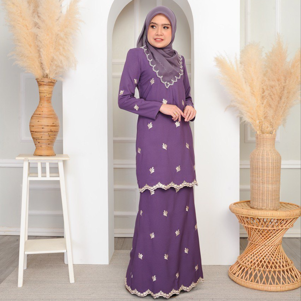 ADULT-ORKED-KURUNG-ROYAL-PURPLE.png Orked Kurung - Royal Purple - Image 1
