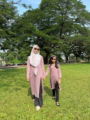 (ADULT) KAYLA LONG TOP -DUSTY PURPLE