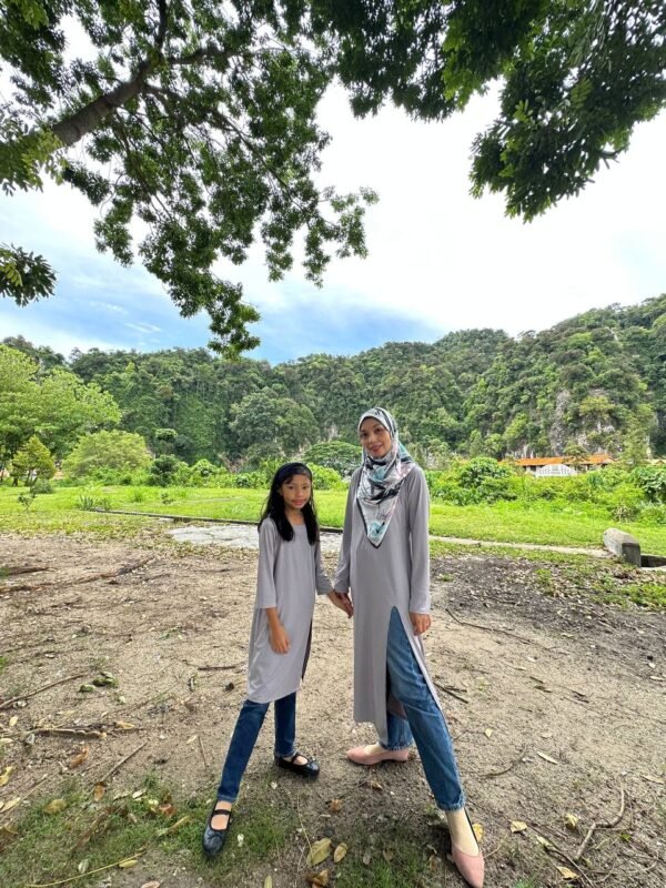 (ADULT) KAYLA LONG TOP - GREY