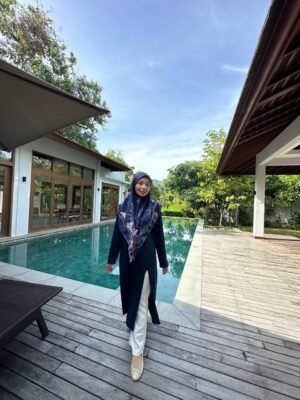 (ADULT) KAYLA LONG TOP - NAVY BLUE