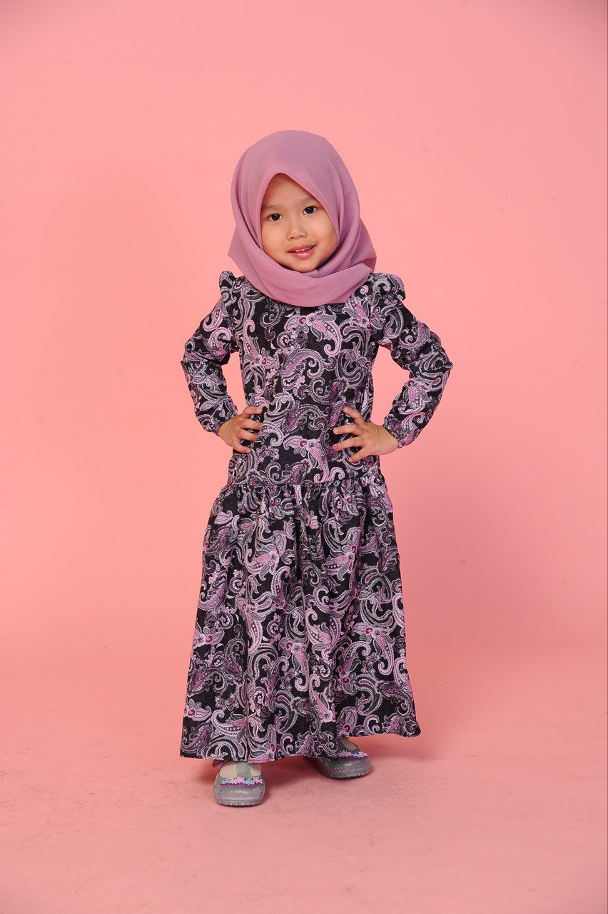 black kids studio (KIDS) IRIS DRESS -PAISLEY BLACK - Image 1