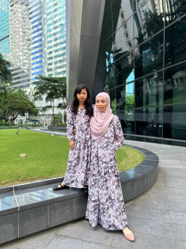 (ADULT) IRIS DRESS -PAISLEY GREY