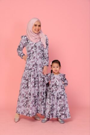 (ADULT) IRIS DRESS -PAISLEY GREY