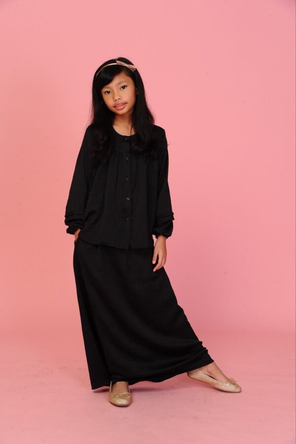 (KIDS) ALYSSA TOP & SKIRT -BLACK