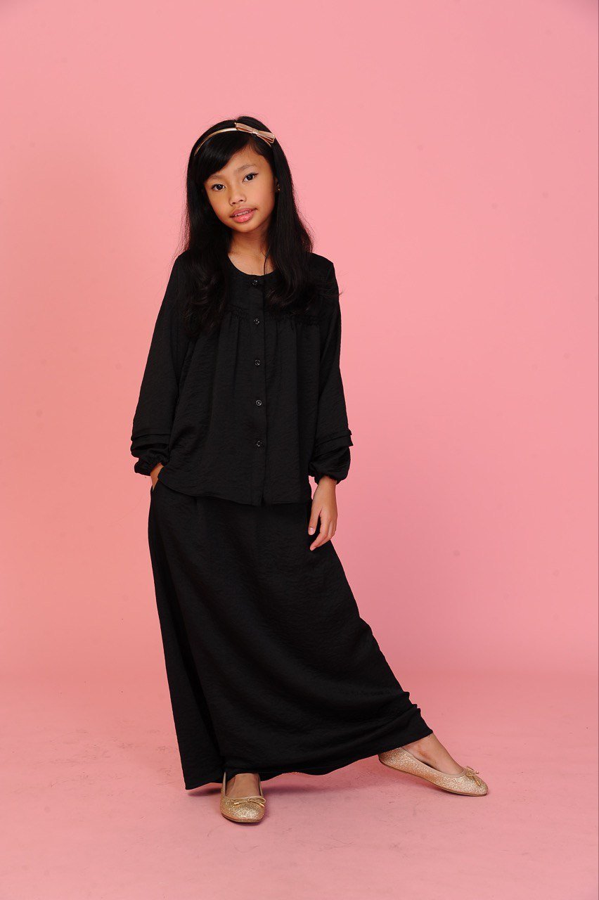 Black kids 2 (KIDS) ALYSSA TOP & SKIRT -BLACK - Image 2