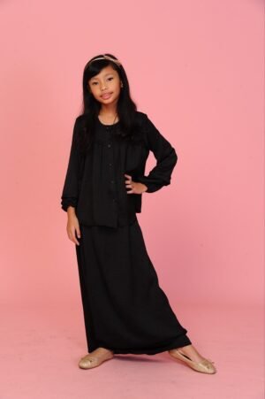 (KIDS) ALYSSA TOP & SKIRT -BLACK