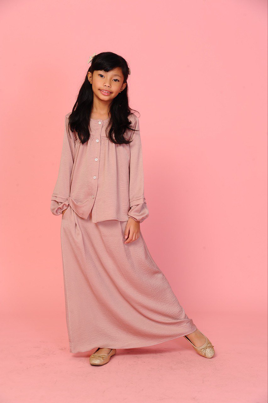 Dusty Pink Kids 3 (KIDS) ALYSSA TOP & SKIRT -DUSTY PINK - Image 1