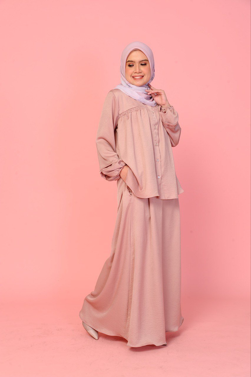 Dusty Pink Mom 2 (ADULT) ALYSSA TOP & SKIRT -DUSTY PINK - Image 1