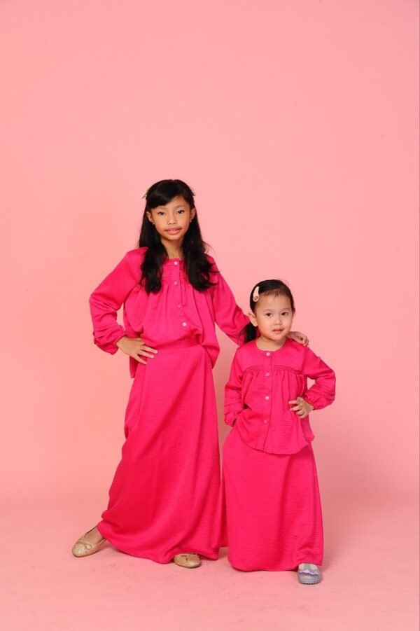 (KIDS) ALYSSA TOP & SKIRT -HOT PINK