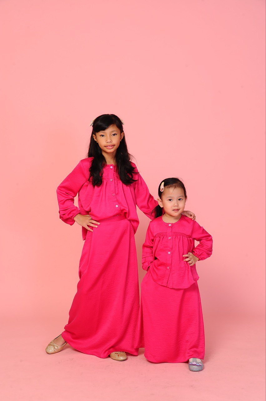 Hot Pink Kidss (KIDS) ALYSSA TOP & SKIRT -HOT PINK - Image 4
