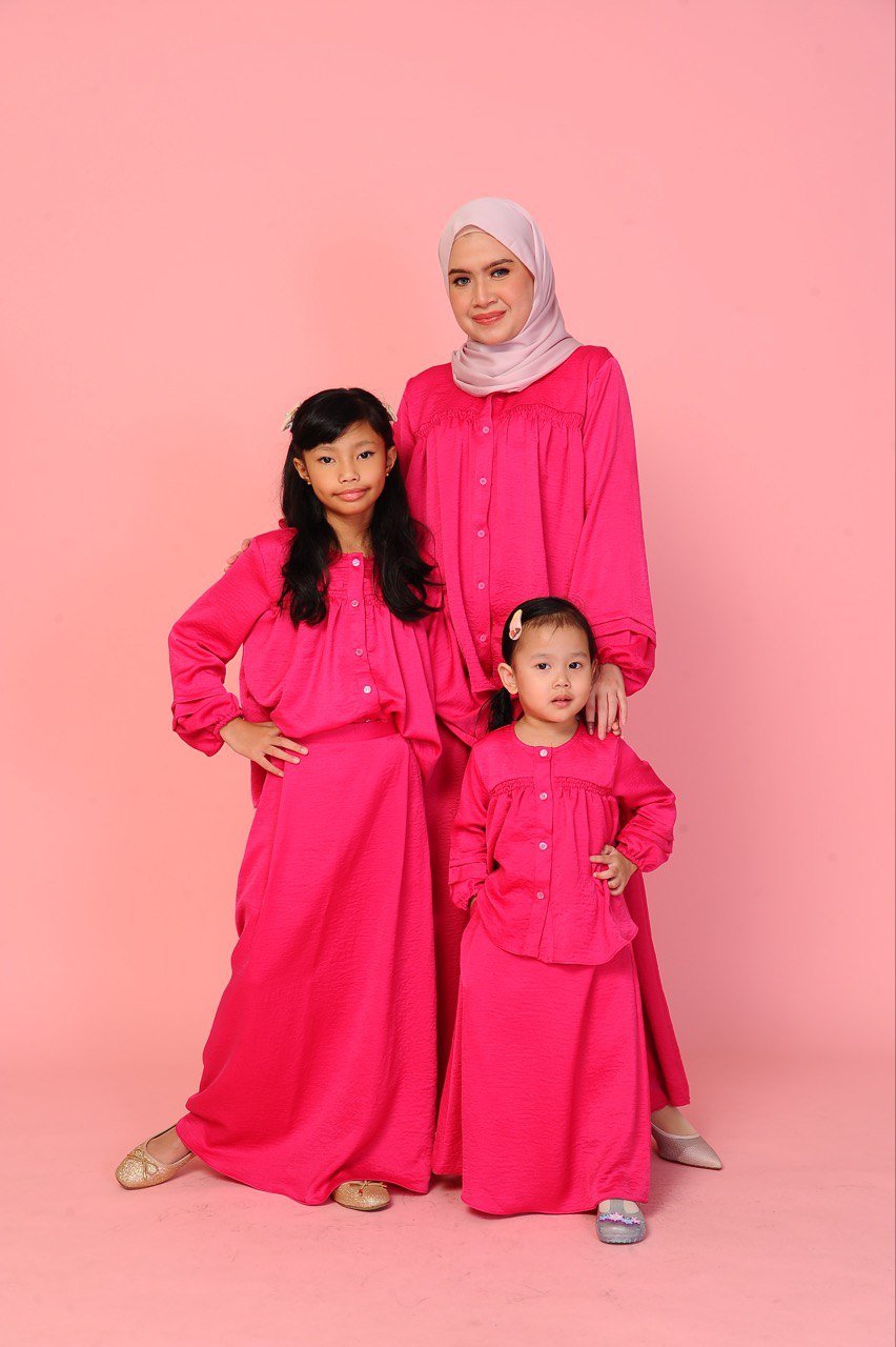 Hot Pink Pairs (KIDS) ALYSSA TOP & SKIRT -HOT PINK - Image 5
