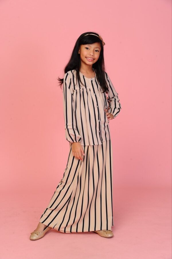 (KIDS) ALYSSA TOP & SKIRT -BROWN STRIPES