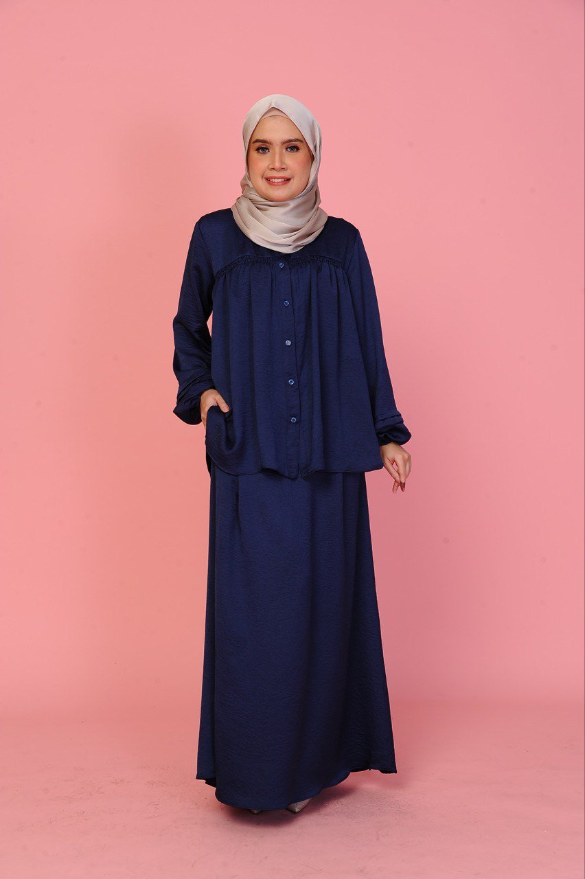midnight blue mom 2 (ADULT) ALYSSA TOP & SKIRT -MIDNIGHT BLUE - Image 1