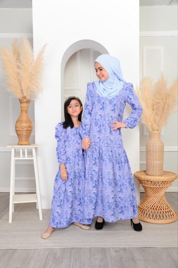 (ADULT) IRIS DRESS -DUSTY BLUE