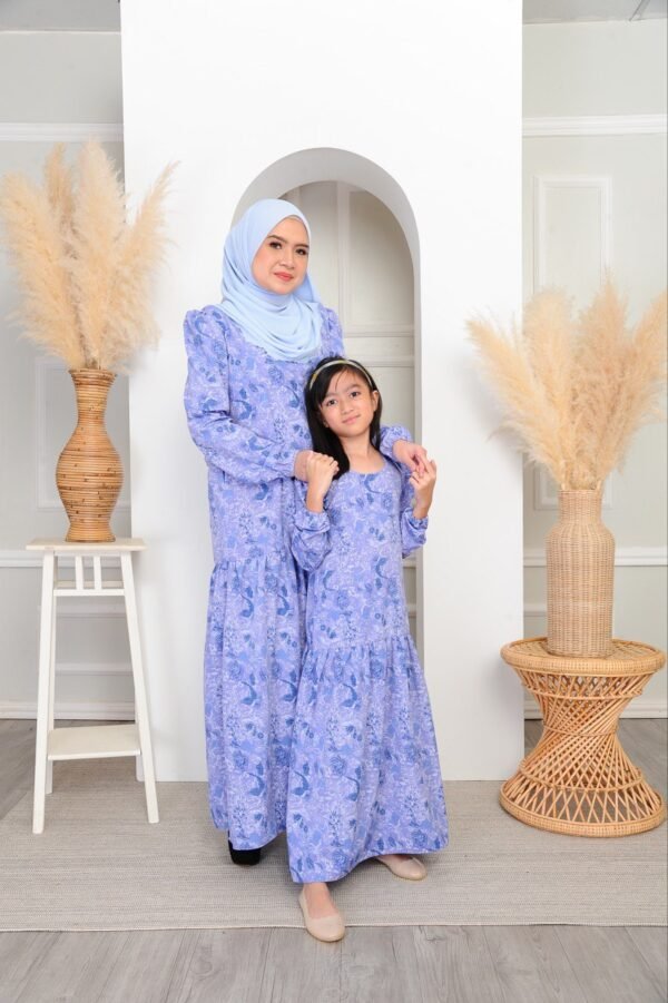 (ADULT) IRIS DRESS -DUSTY BLUE