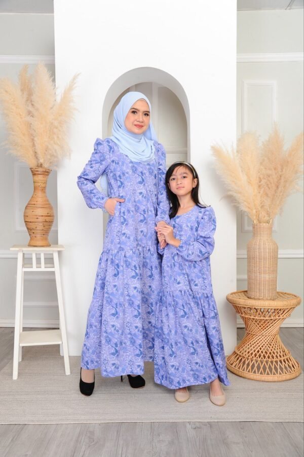 (ADULT) IRIS DRESS -DUSTY BLUE