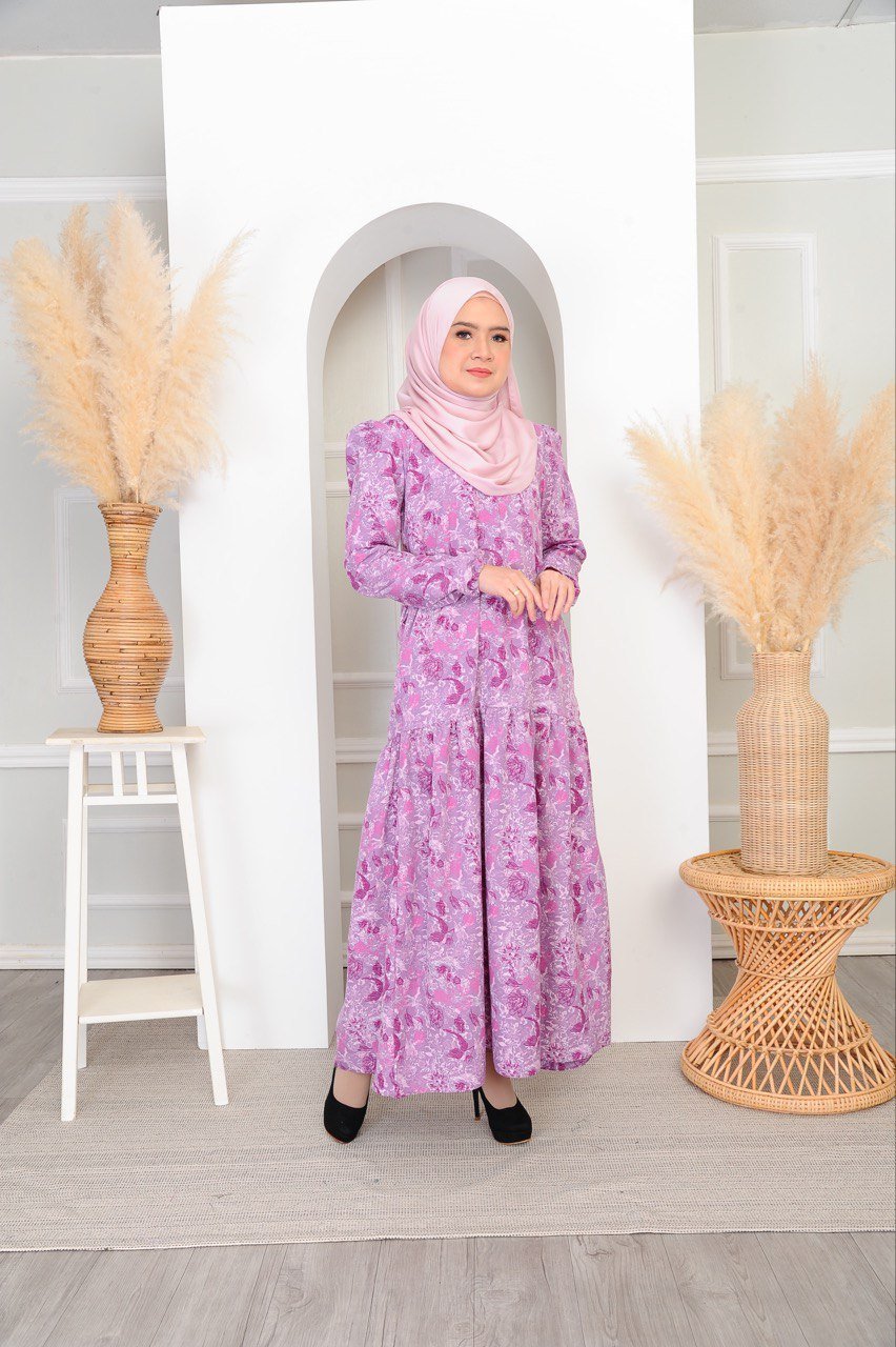 dusty purp mom 4 (ADULT) IRIS DRESS -DUSTY PURPLE - Image 2