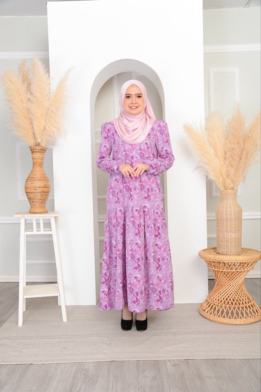 dusty purp mom (ADULT) IRIS DRESS -DUSTY PURPLE - Image 1