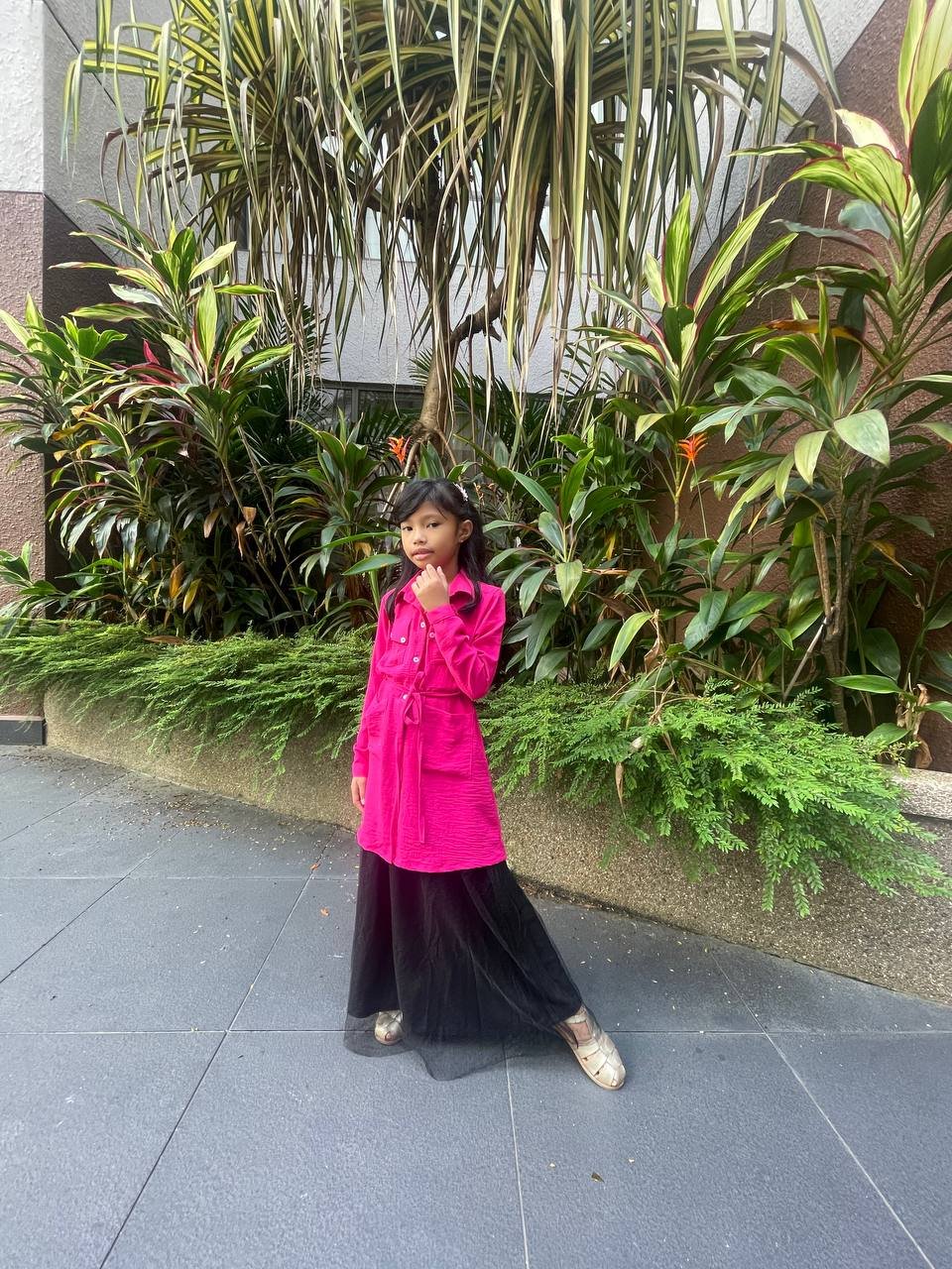 hot pink kids (KIDS) LEONA TUNIC -HOT PINK - Image 1