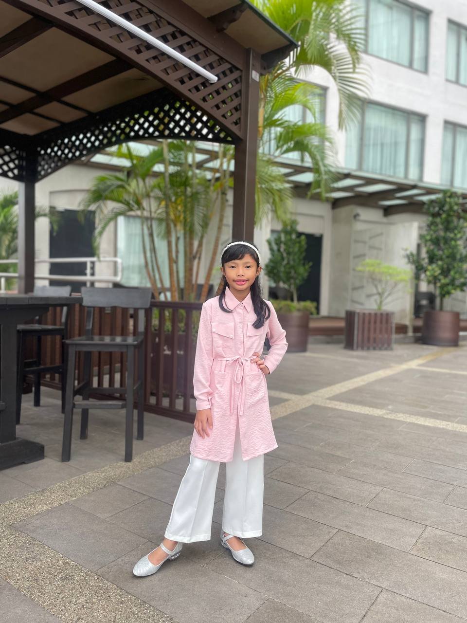 pink kids (KIDS) LEONA TUNIC -SOFT PINK - Image 1