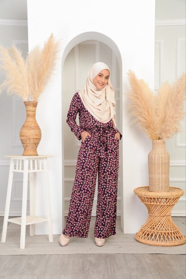 (ADULT) AVERY JUMPSUIT -PURPLE BLOSSOM