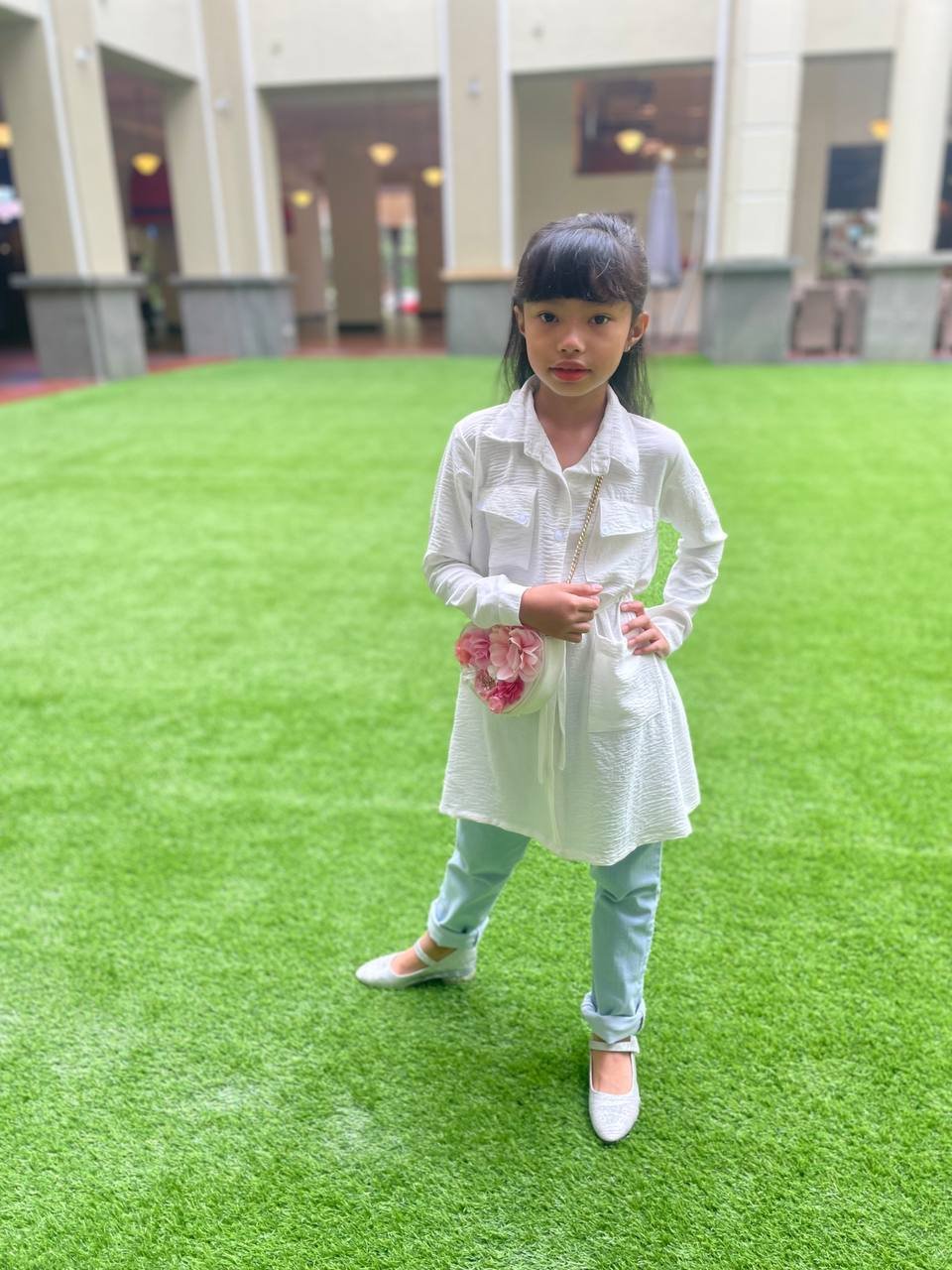 white kids (KIDS) LEONA TUNIC -WHITE - Image 1