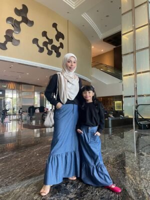 (KIDS) LUNA LACE TOP & DENIM SKIRT