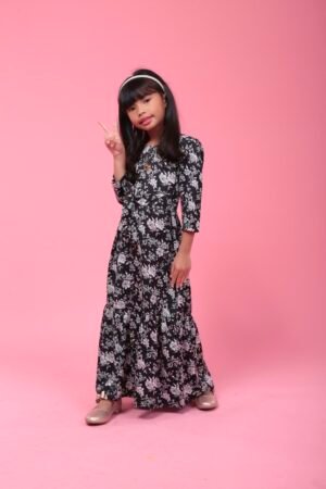 black white floral kids 2