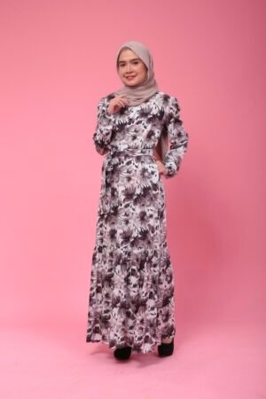 (ADULT) ELISA DRESS -BROWN FLORAL