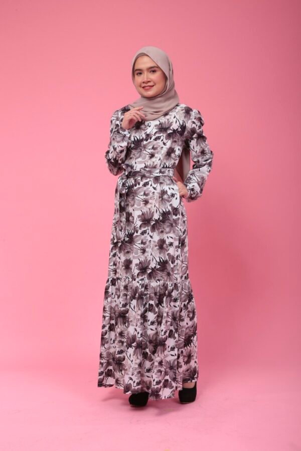 (ADULT) ELISA DRESS -BROWN FLORAL