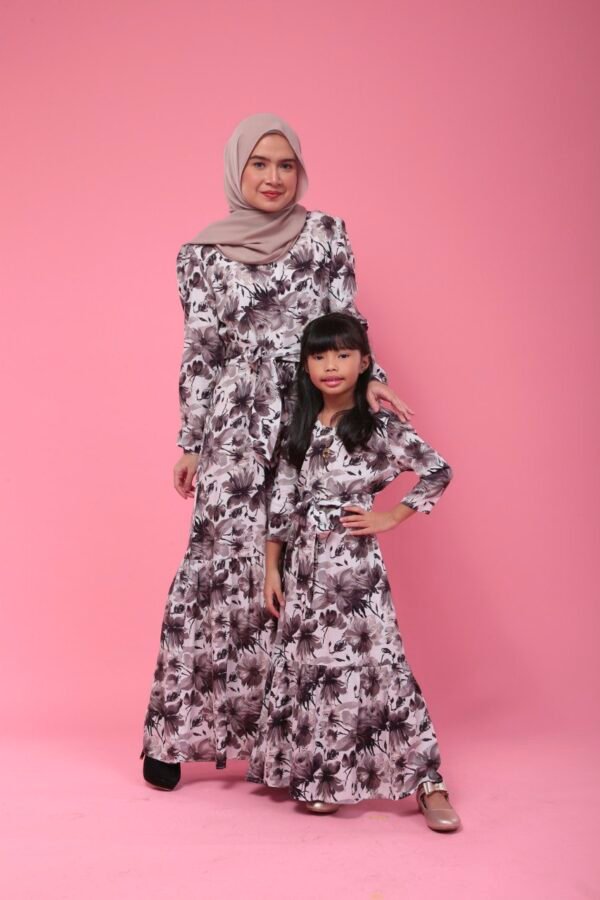 (ADULT) ELISA DRESS -BROWN FLORAL