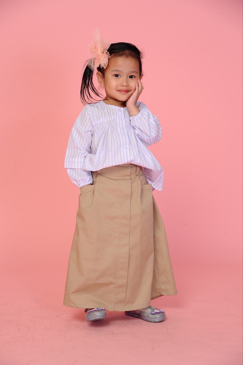 khaki kids 3 (KIDS) FREDA TOP & SKIRT -KHAKI - Image 1