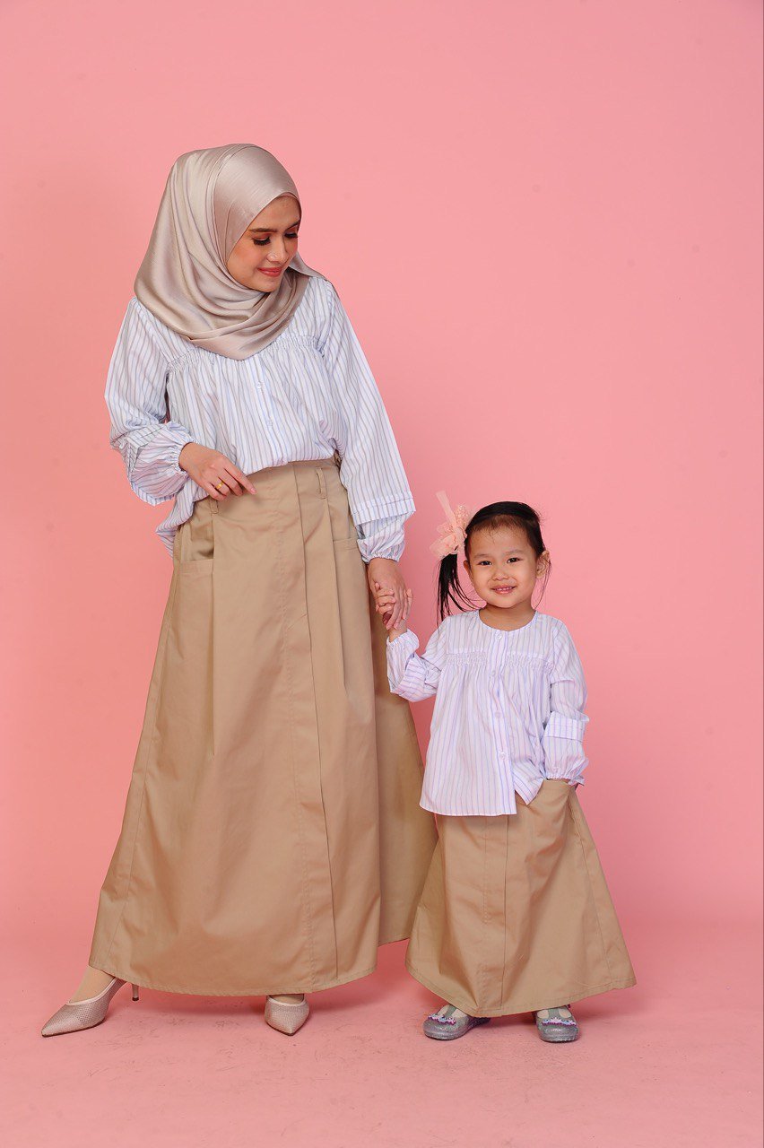 khaki pair (KIDS) FREDA TOP & SKIRT -KHAKI - Image 8