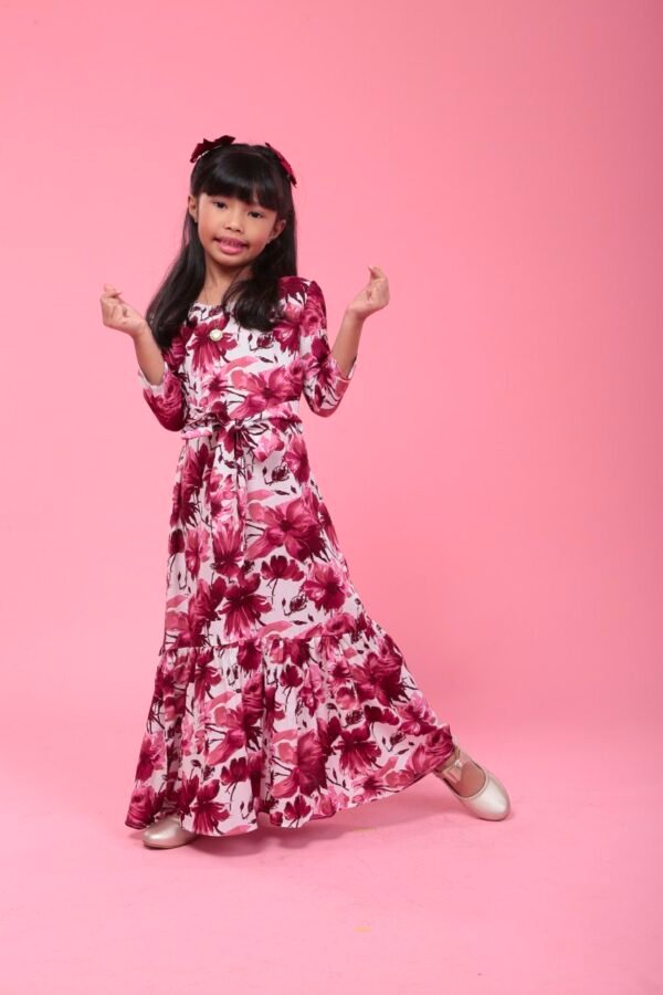 (KIDS) ELISA DRESS -RED FLORAL