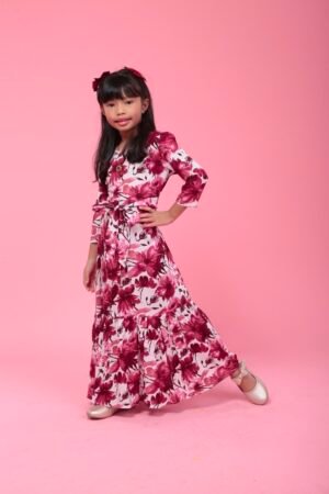 (KIDS) ELISA DRESS -RED FLORAL