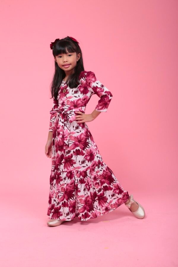 (KIDS) ELISA DRESS -RED FLORAL