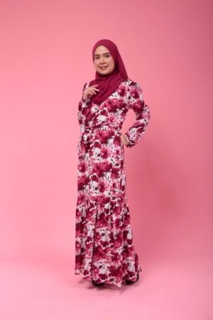 (ADULT) ELISA DRESS -RED FLORAL