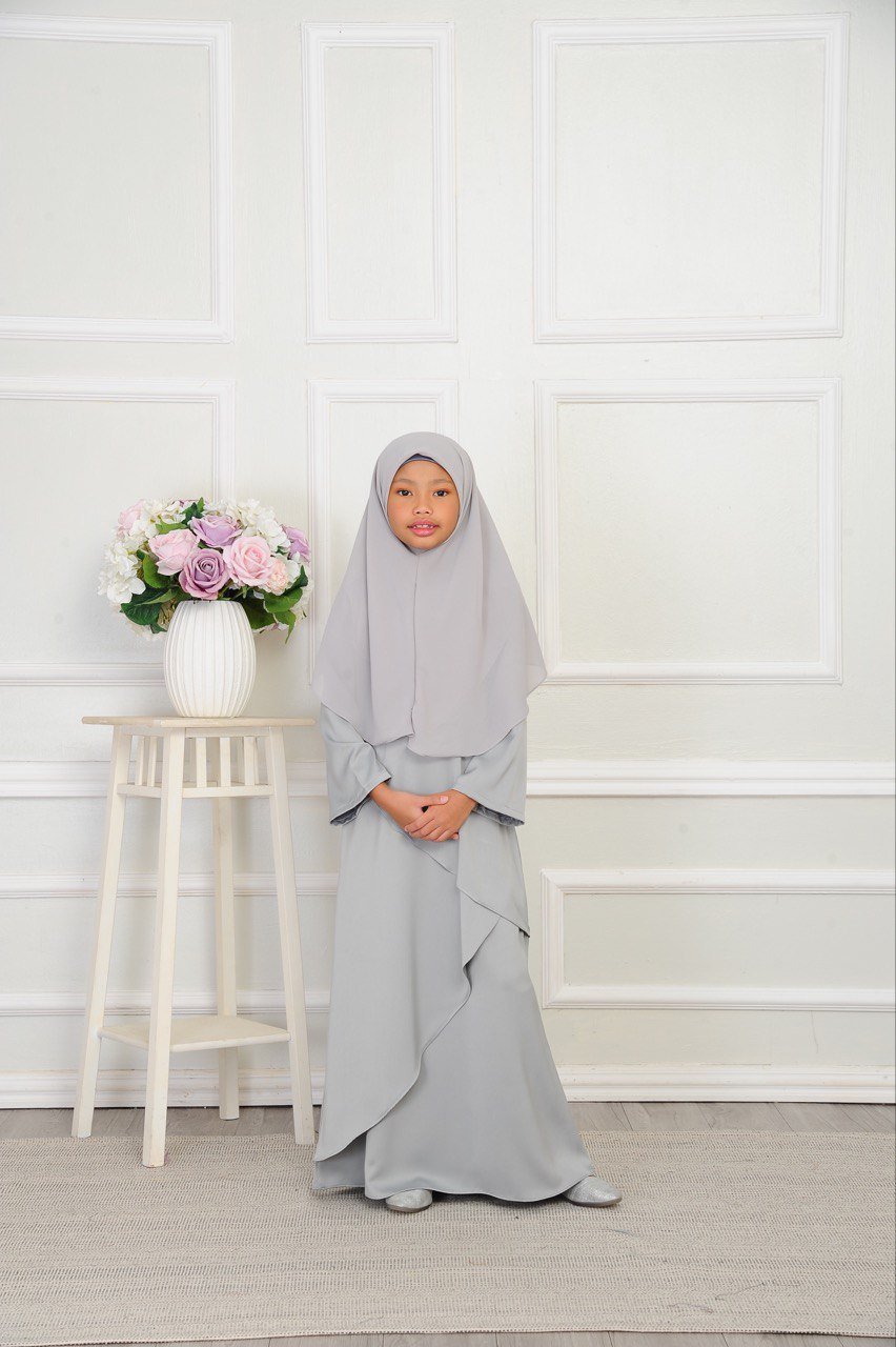 Grey Kids 2 (KIDS) MEDINA DRESS -GREY - Image 3