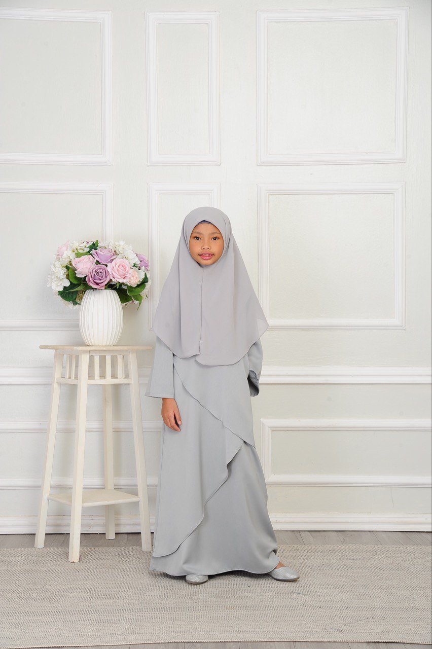Grey Kids (KIDS) MEDINA DRESS -GREY - Image 1