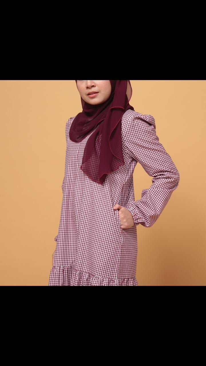 erika mom 3 (ADULT) ERIKA DRESS -MAROON - Image 4