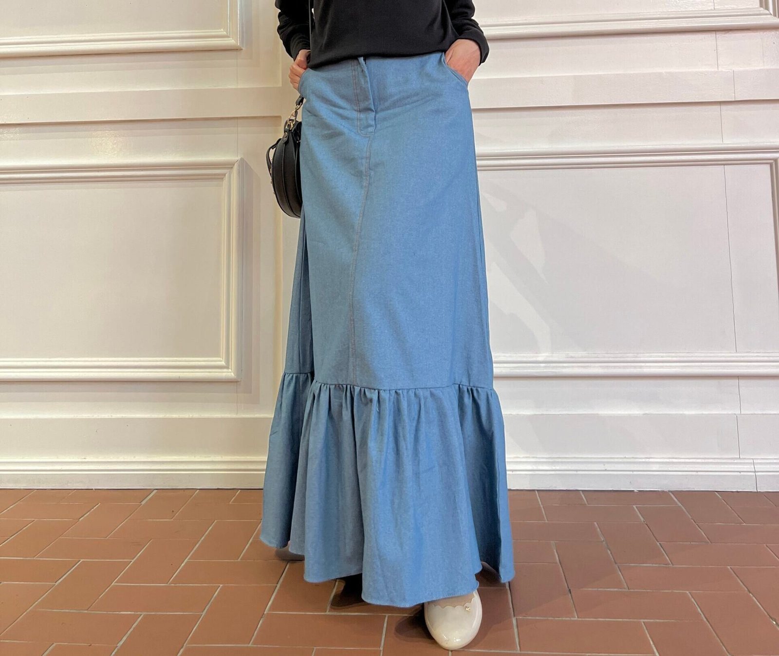 Light Mom (ADULT) DENIM SKIRT -LIGHT - Image 1