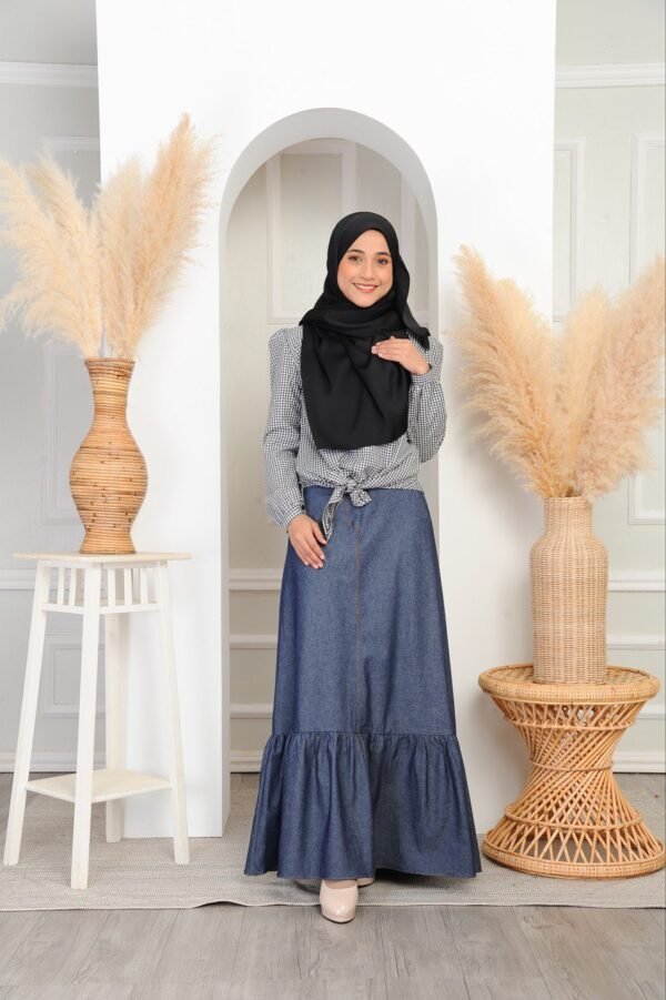 (ADULT) JANE CHECKERED TOP -BLACK