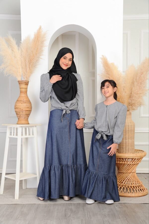 (KIDS) JANE CHECKERED TOP -BLACK