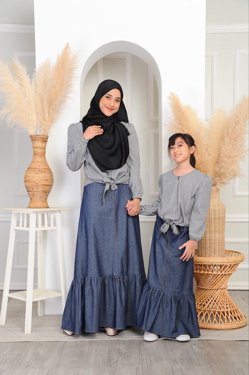 black pair (KIDS) JANE CHECKERED TOP -BLACK - Image 7