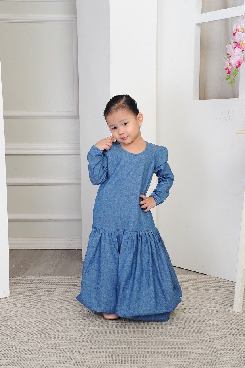 denim kids studio 2 (KIDS) CLEO DENIM DRESS - Image 2