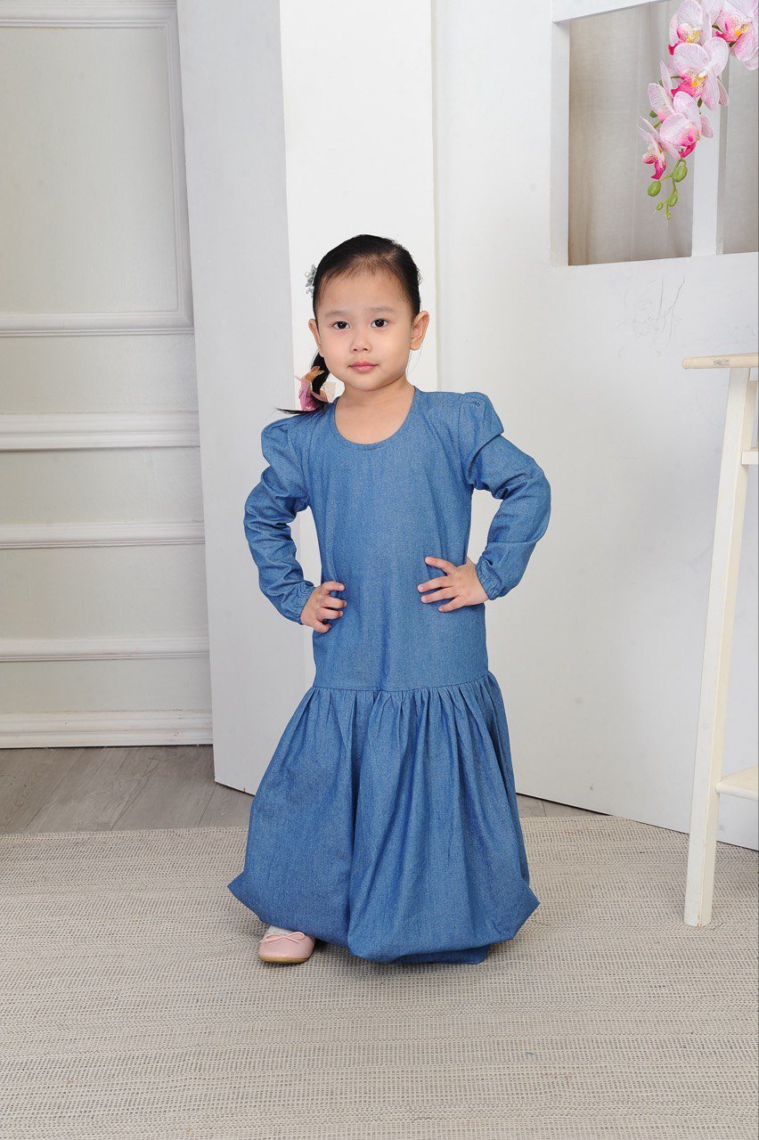 denim kids studio (KIDS) CLEO DENIM DRESS - Image 1