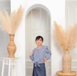 (KIDS) JANE CHECKERED TOP -NAVY